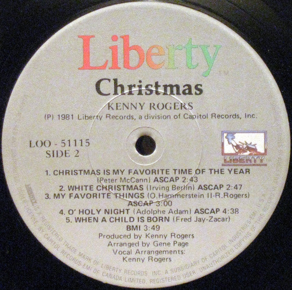 Kenny Rogers – Christmas -  1981 Original Pressing