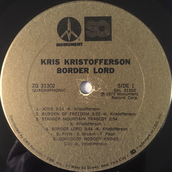 Kris Kristofferson – Border Lord - 1972 Quadraphonic