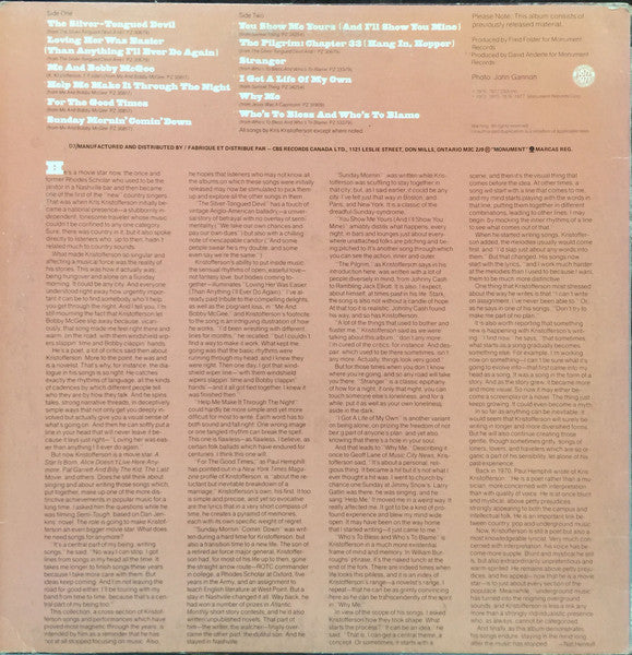 Kris Kristofferson – Songs Of Kristofferson VinylPursuit.com