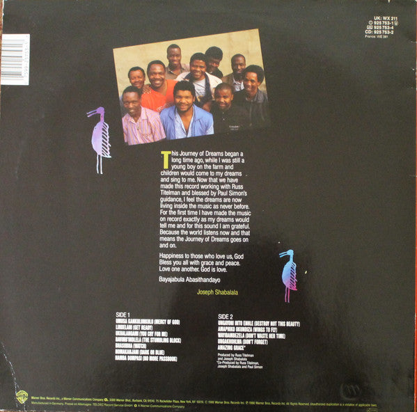 Ladysmith Black Mambazo – Journey Of Dreams UK & Europe Pressing