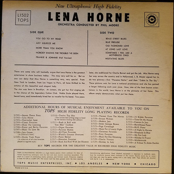 Lena Horne – Lena Horne US Pressing