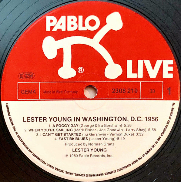 Lester Young – In Washington DC 1956 - 1980 German Pressing