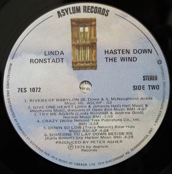Linda Ronstadt – Hasten Down The Wind - 1976 Original, Bargain!