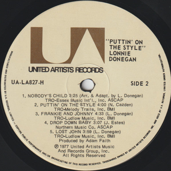 Lonnie Donegan – Puttin' On The Style - 1977 Original, Bargain! - Vinyl Pursuit Inc