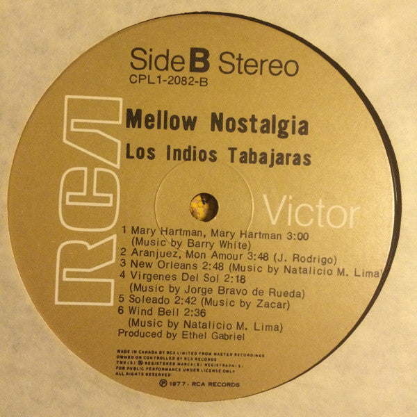 Los Indios Tabajaras – Mellow Nostalgia - 1977 Original Pressing