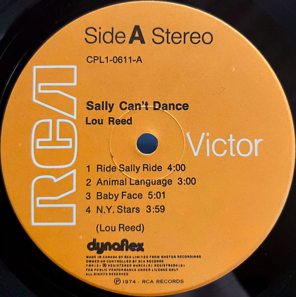 Lou Reed – Sally Can't Dance - 1974 Pressing