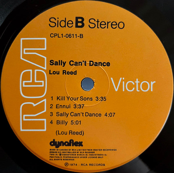 Lou Reed – Sally Can't Dance - 1974 Pressing