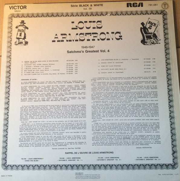 Louis Armstrong – Satchmo's Greatest Vol. 4 1946-1947 - 1971 French Original - Vinyl Pursuit Inc 