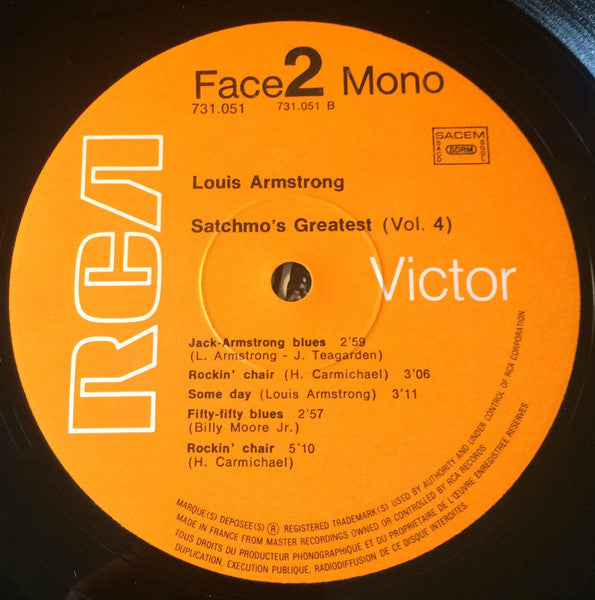 Louis Armstrong – Satchmo's Greatest Vol. 4 1946-1947 - 1971 French Original - Vinyl Pursuit Inc 
