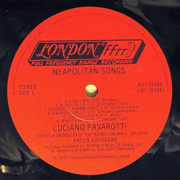 Luciano Pavarotti – O Sole Mio Favorite Neapolitan Songs - 1979 Original! Vinyl Pursuit Inc