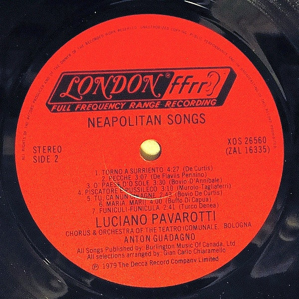 Luciano Pavarotti – O Sole Mio Favorite Neapolitan Songs - 1979 Original! Vinyl Pursuit Inc