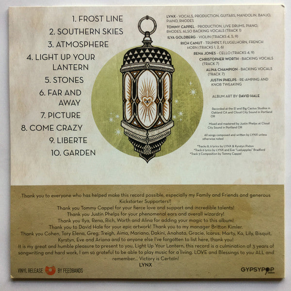 Lynx – Light Up Your Lantern - Limited Edition, Numbered, Orange Vinyl! Vinyl Pursuit Inc
