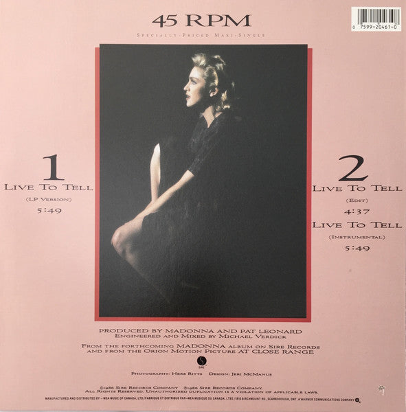 Madonna – Live To Tell - 1986 Original