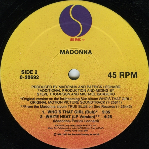 Madonna – Who's That Girl US Pressing