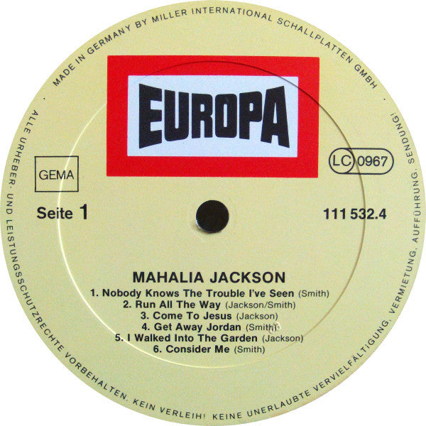 Mahalia Jackson – Mahalia Jackson - Early German Pressing in Shrinkwrap!