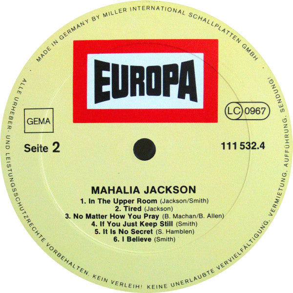 Mahalia Jackson – Mahalia Jackson - Early German Pressing in Shrinkwrap!