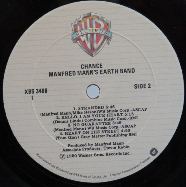 Manfred Mann's Earth Band – Chance -  1981 Original Pressing