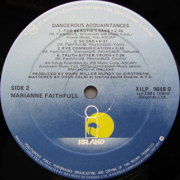 Marianne Faithfull – Dangerous Acquaintances