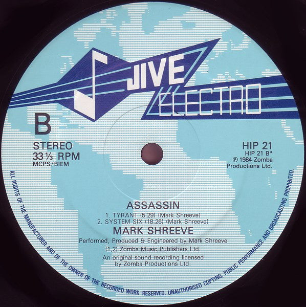 Mark Shreeve – Assassin - 1984 UK Pressing, Rare!