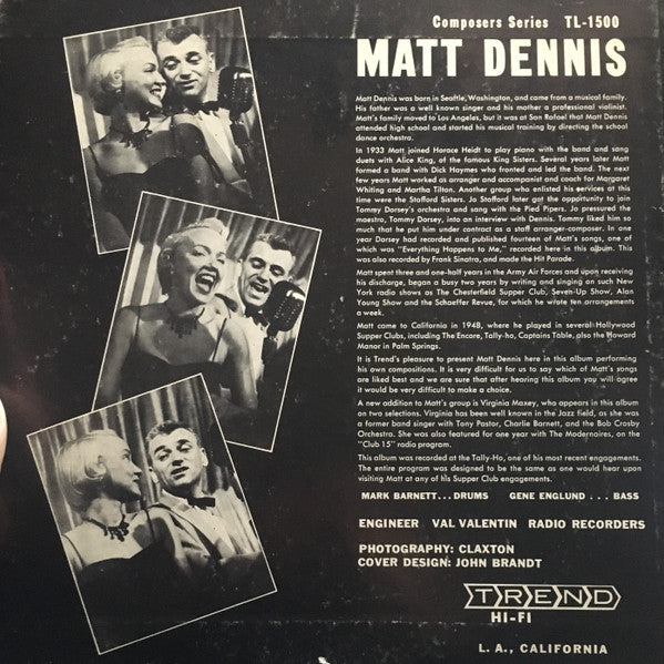 Matt Dennis – Plays And Sings Matt Dennis