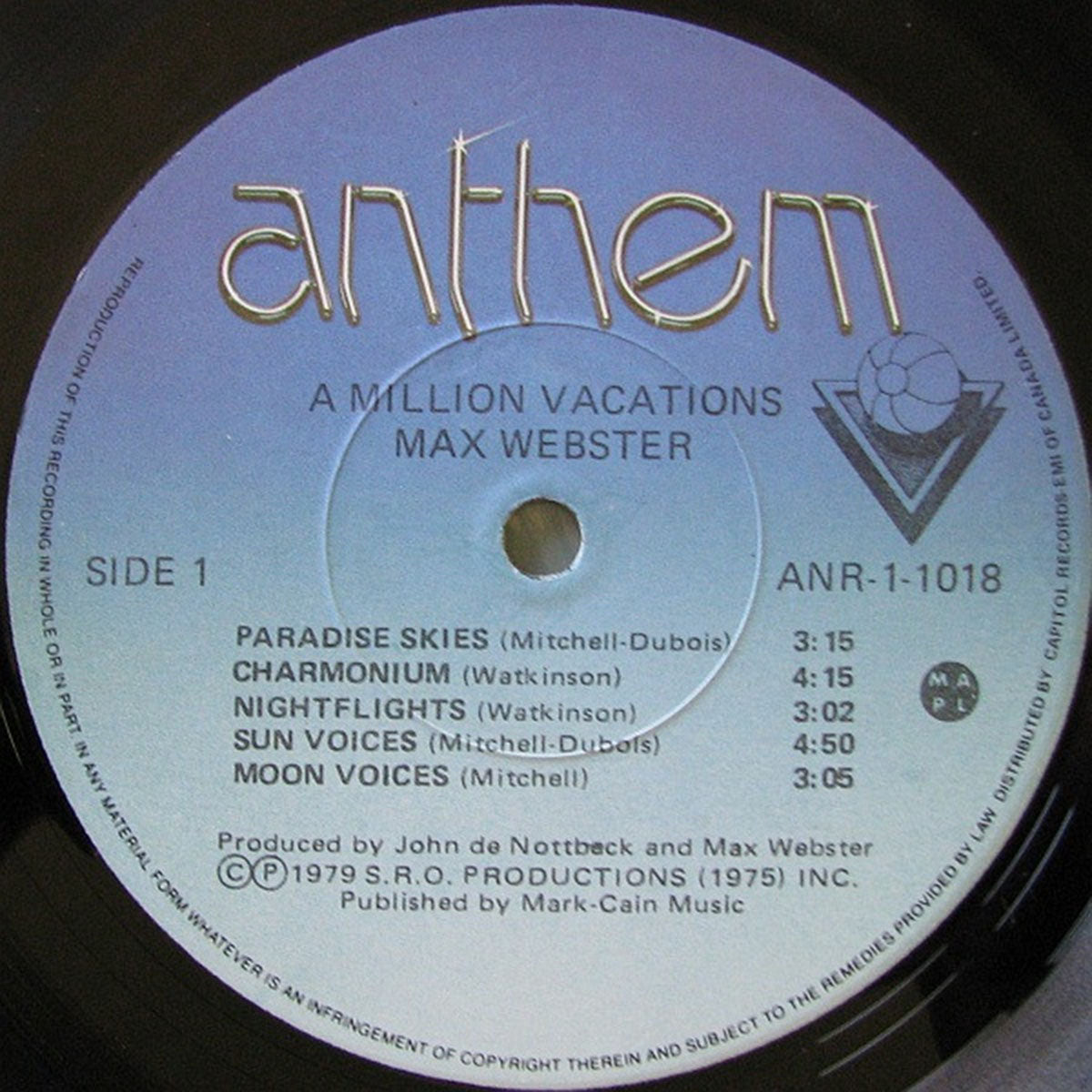 Max Webster – A Million Vacations - 1979