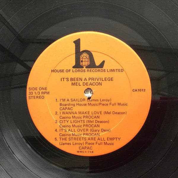 Mel Deacon – It's Been A Privilege - 1979 Original Pressing - Sealed!