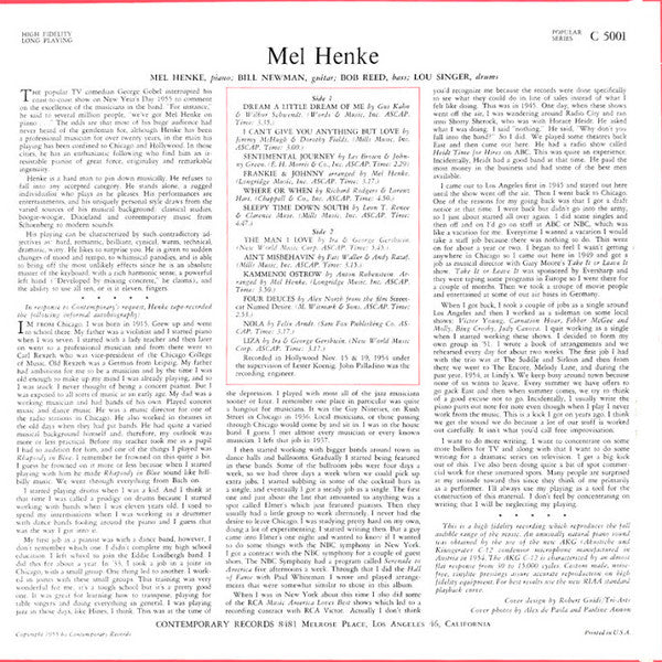 Mel Henke – Dig - US MONO Pressing