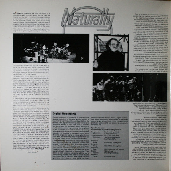 Mel Lewis And The Jazz Orchestra - Naturally  - 1979 US Pressing