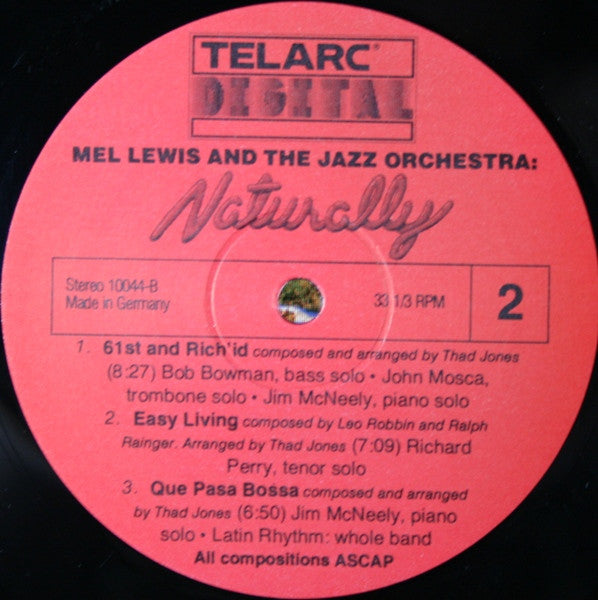 Mel Lewis And The Jazz Orchestra - Naturally  - 1979 US Pressing
