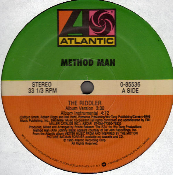 The Riddler Method Man Method Man – The Riddler - US 1995 Original in Shrinkwrap! – Vinyl ...