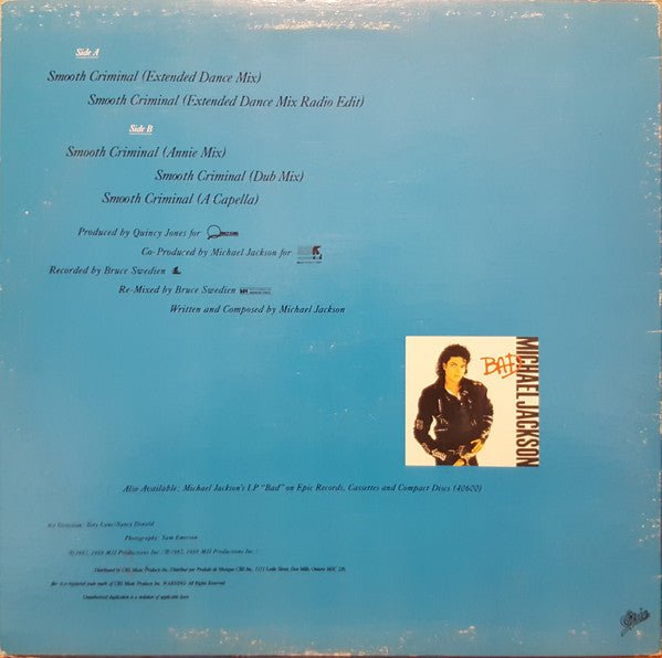 Michael Jackson – Smooth Criminal - 1988 Original, Rare!