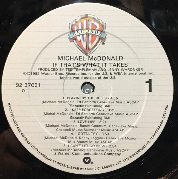 Michael McDonald – If That's What It Takes - 1982