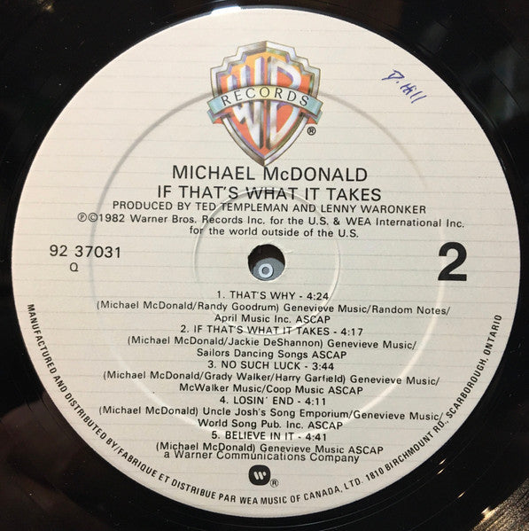 Michael McDonald – If That's What It Takes - 1982