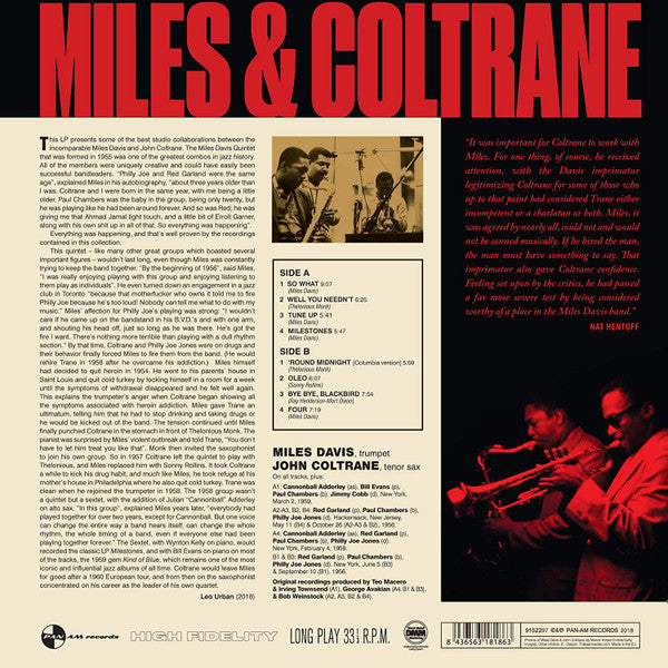 Miles Davis, John Coltrane – Miles & Coltrane - Limited Edition, 180 gm Virgin Vinyl