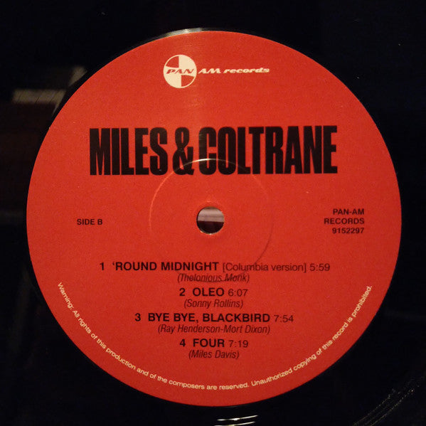 Miles Davis, John Coltrane – Miles & Coltrane - Limited Edition, 180 gm Virgin Vinyl