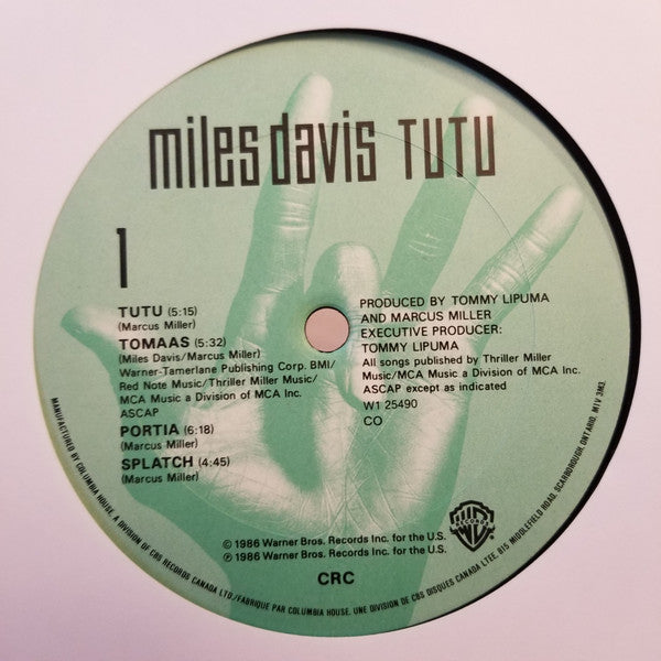 Miles Davis – Tutu - 1986 Original Pressing