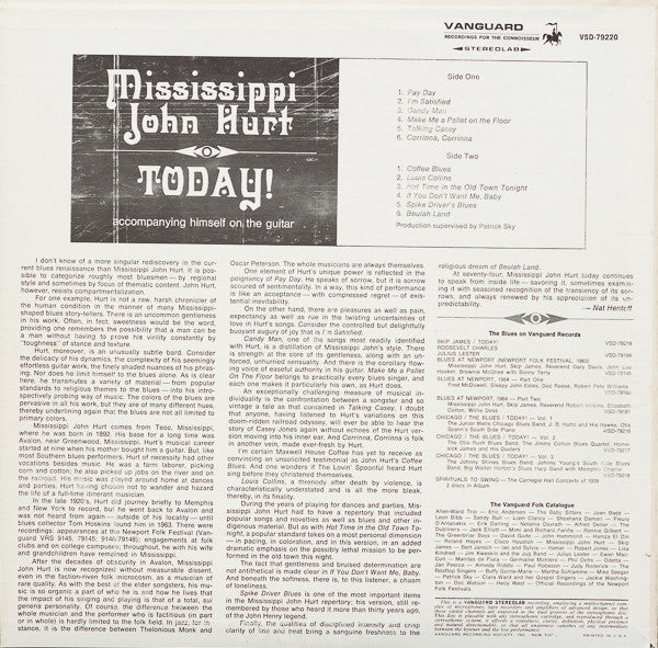 Mississippi John Hurt – Today! US Pressing