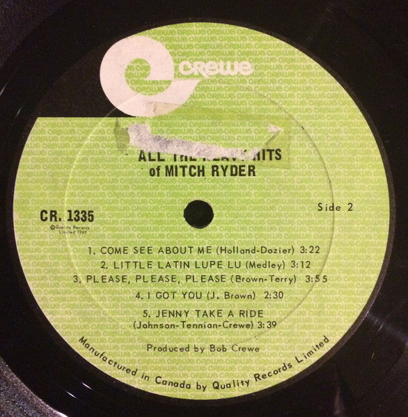 Mitch Ryder – All The Heavy Hits Of Mitch Ryder - 1975 Original