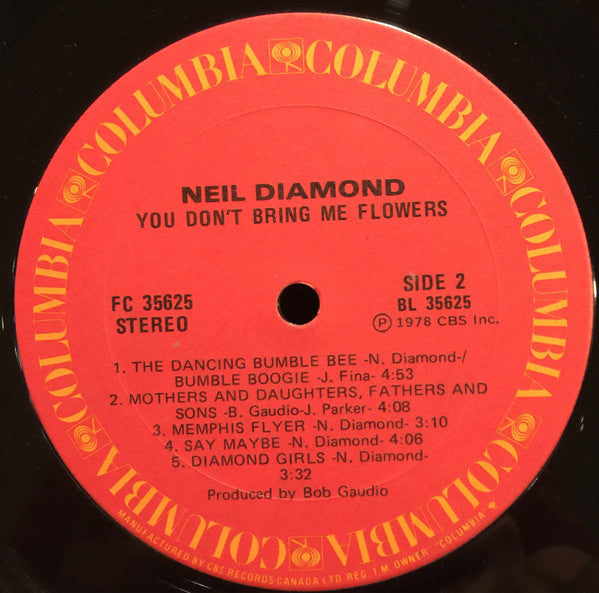 Neil Diamond You Don t Bring Me Flowers 1978 Vinyl Pursuit Inc Neil diamond you don t bring me flowers 1978 vinyl pursuit inc
