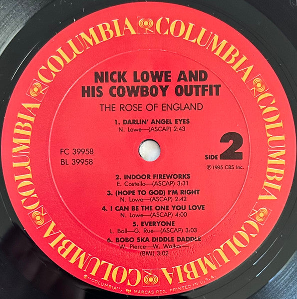 Nick Lowe And His Cowboy Outfit – The Rose Of England US Pressing