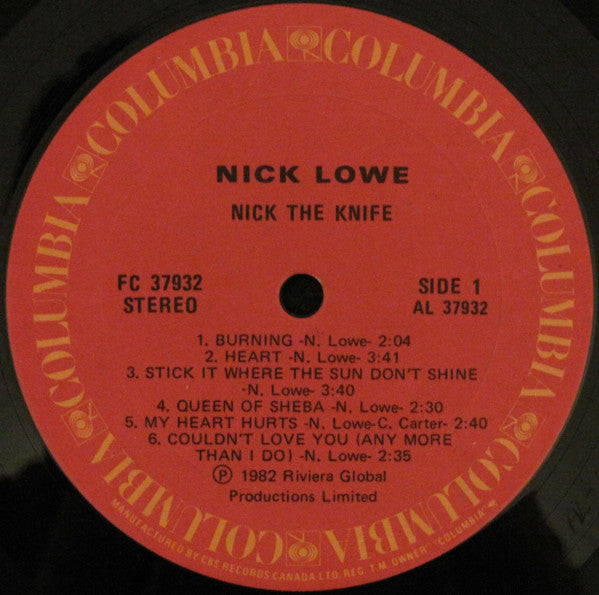 Nick Lowe – Nick The Knife -  1982 Original