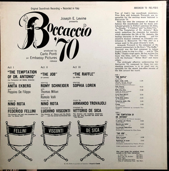 Nino Rota & Armando Trovajoli – Boccaccio '70 (Original Soundtrack)