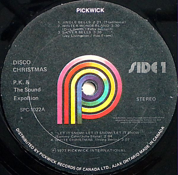 Christmas Disco -  P.K. And The Sound Explosion – 1977 Original Pressing - Missing 2nd Record