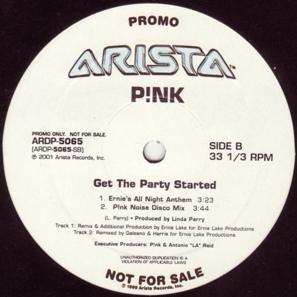 Pink – Get The Party Started - US Original - Vinyl Pursuit Inc