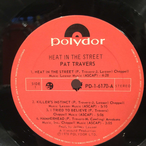 Pat Travers Band – Heat In The Street - 1978