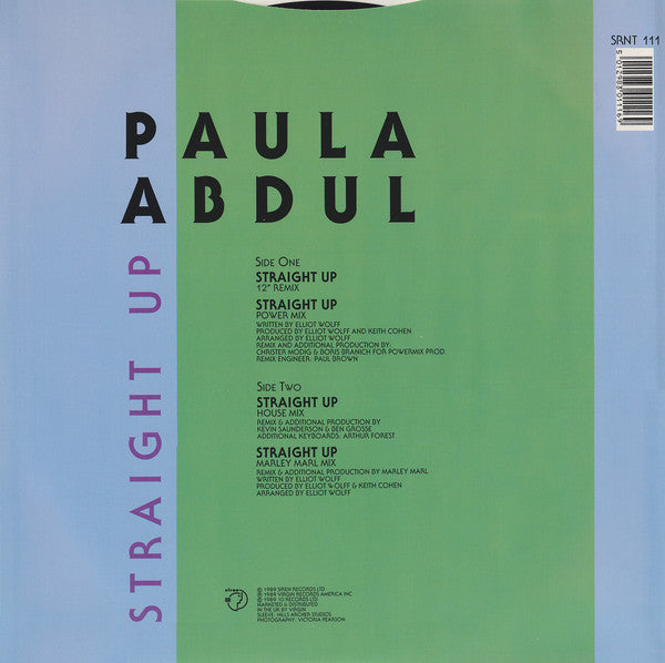 Paula Abdul – Straight Up - 1989 UK Original - Vinyl Pursuit Inc 