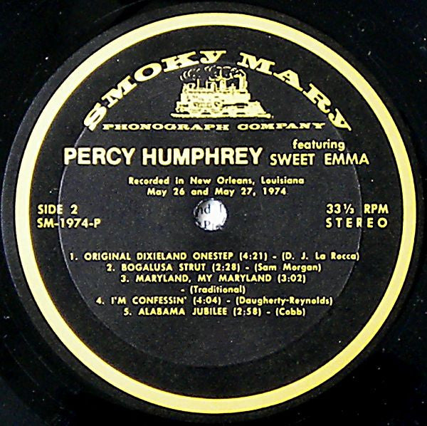Percy Humphrey with Sweet Emma – Living New Orleans  - 1974 US Original