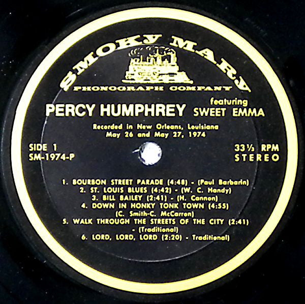 Percy Humphrey with Sweet Emma – Living New Orleans  - 1974 US Original