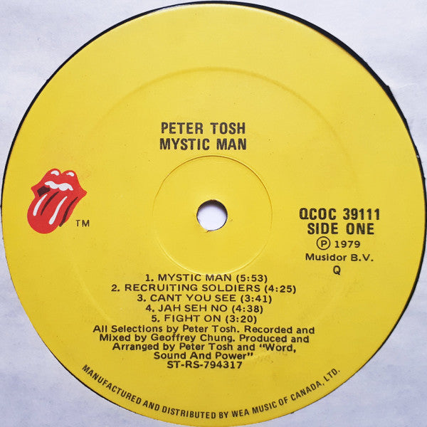 Peter Tosh – Mystic Man - 1979 Pressing!