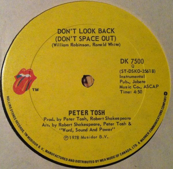 Peter Tosh – (You Got To Walk And) Don't Look Back - 1978 Original Pressing